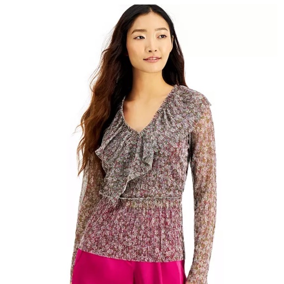 NWT INC International Concepts Ruffled Top - Picture 3 of 12